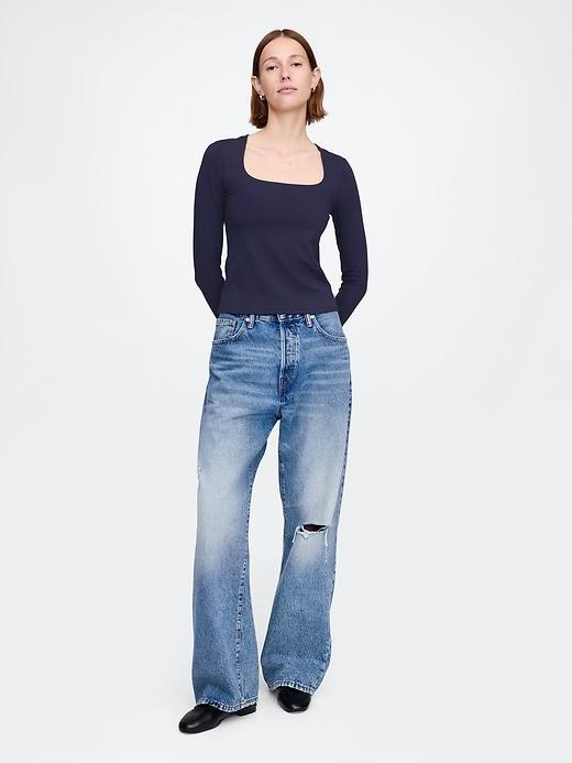 CloseKnit Jersey Square-Neck Top Product Image