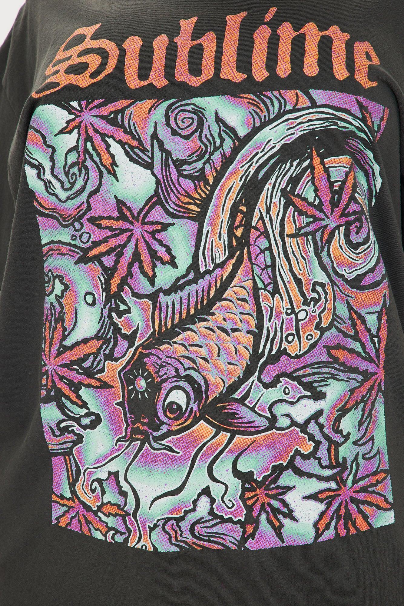 Sublime Wavy Washed Tee - Black Product Image