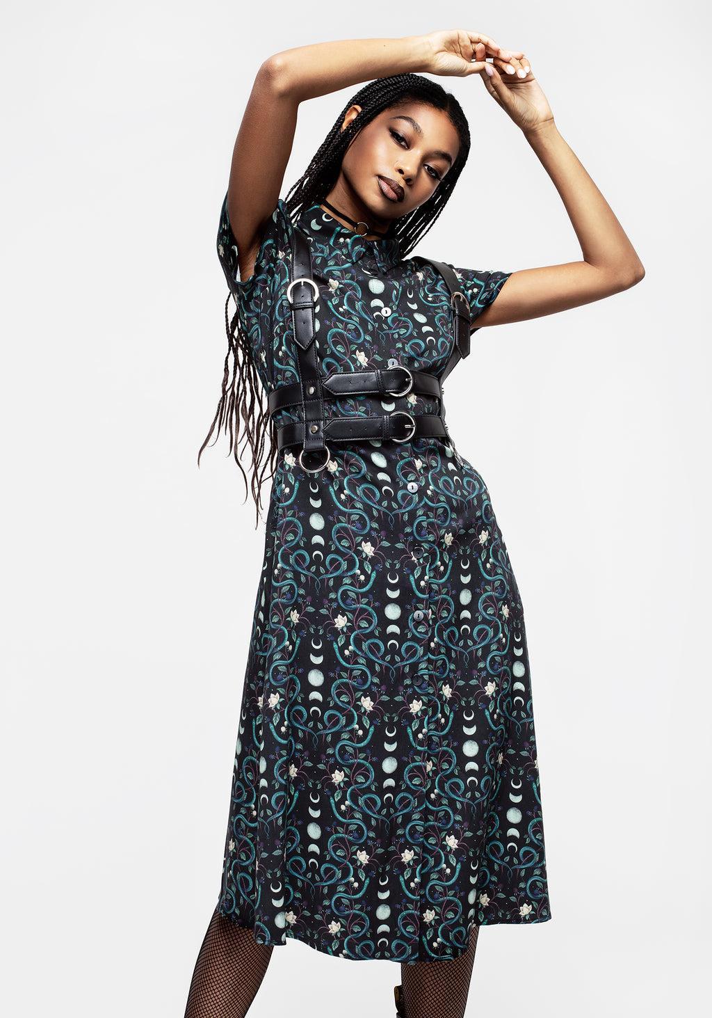 Pythia Print Midi Shirt Dress Product Image