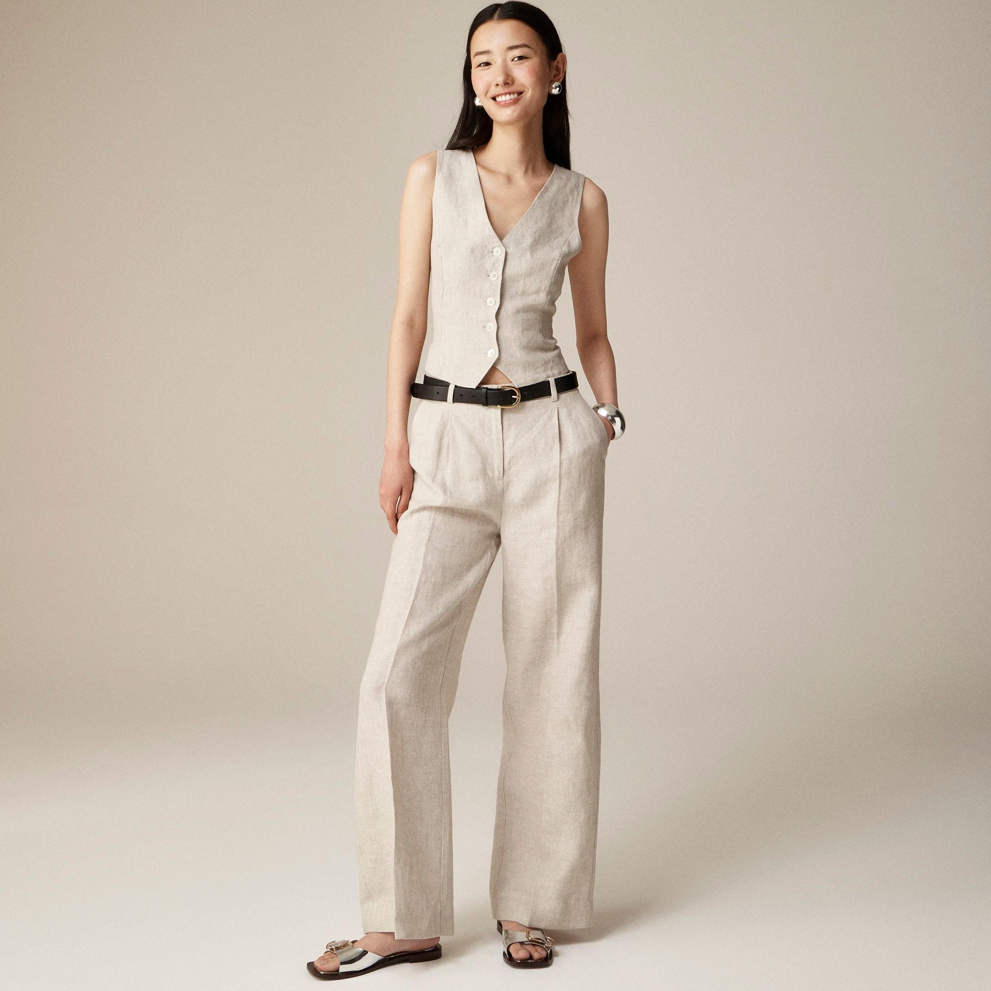 Wide-leg Essential pant in linen Product Image