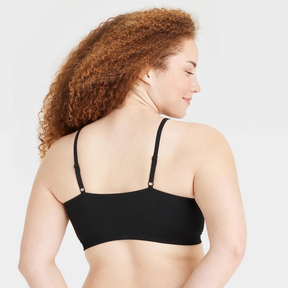 Women's Seamless Bralette - Colsie™ Black S: Nylon, Pull-On, Unlined Cup, Ribbed, Machine Wash, Tumble Dry Product Image