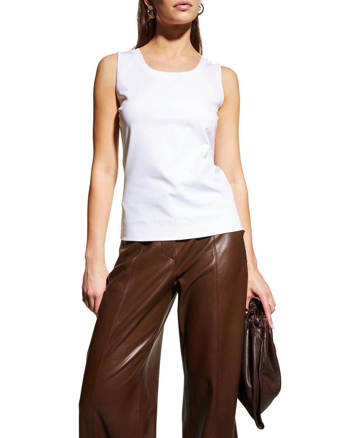 Stretch Cotton Scoop Neck Tank Product Image