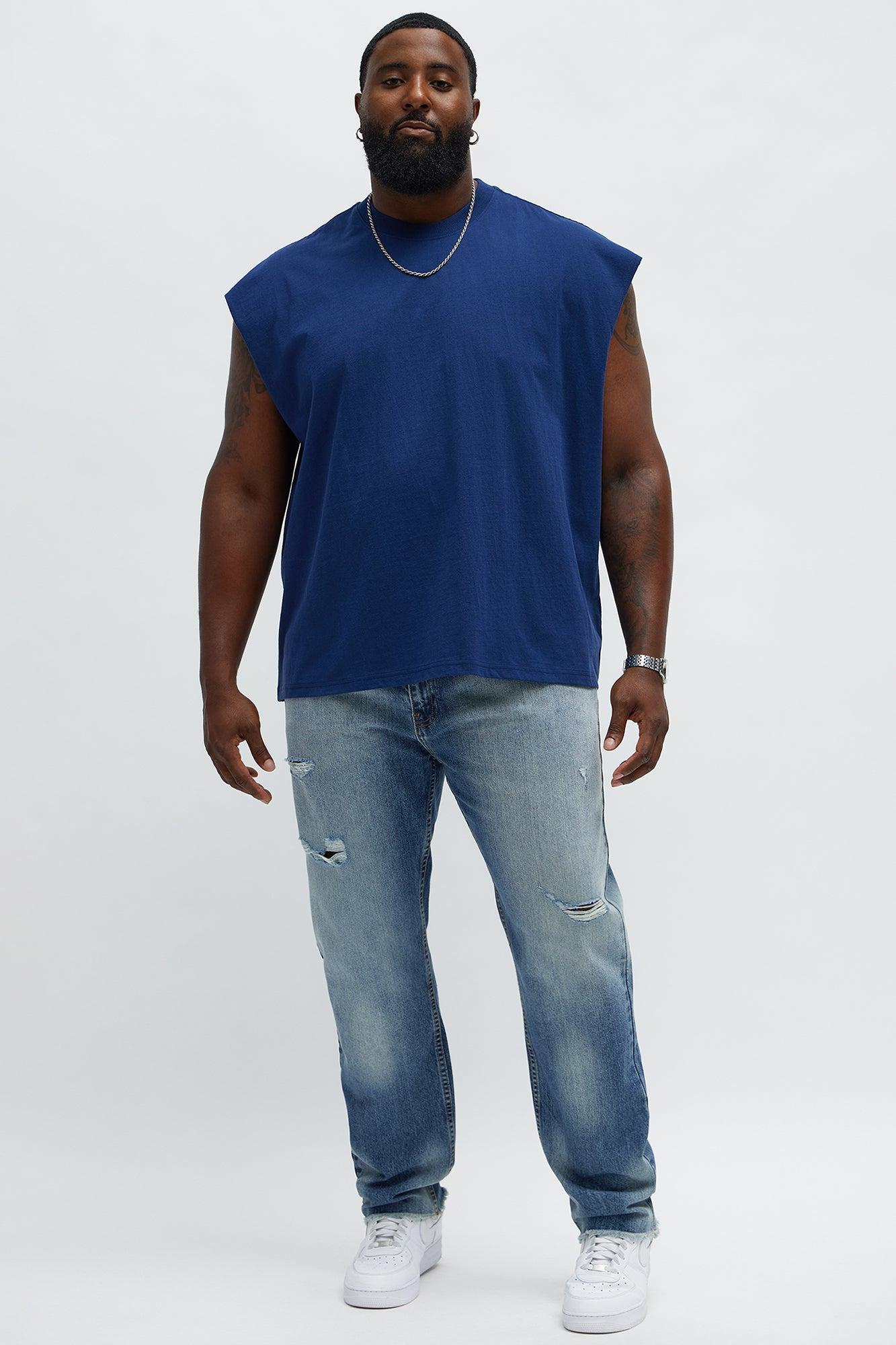 Relaxed Heavyweight Muscle Tee - Navy Product Image