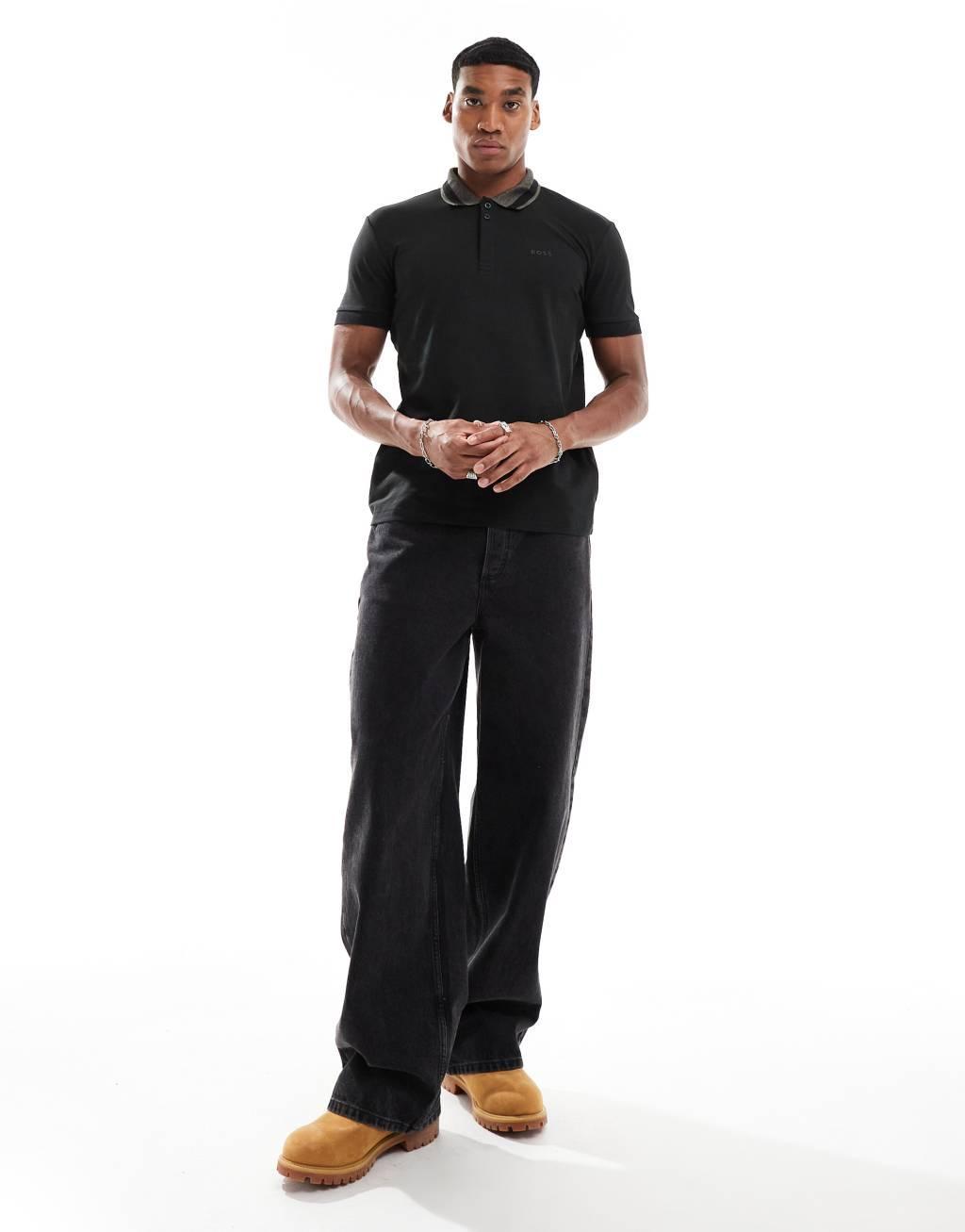 BOSS Green paddy polo shirt in black Product Image