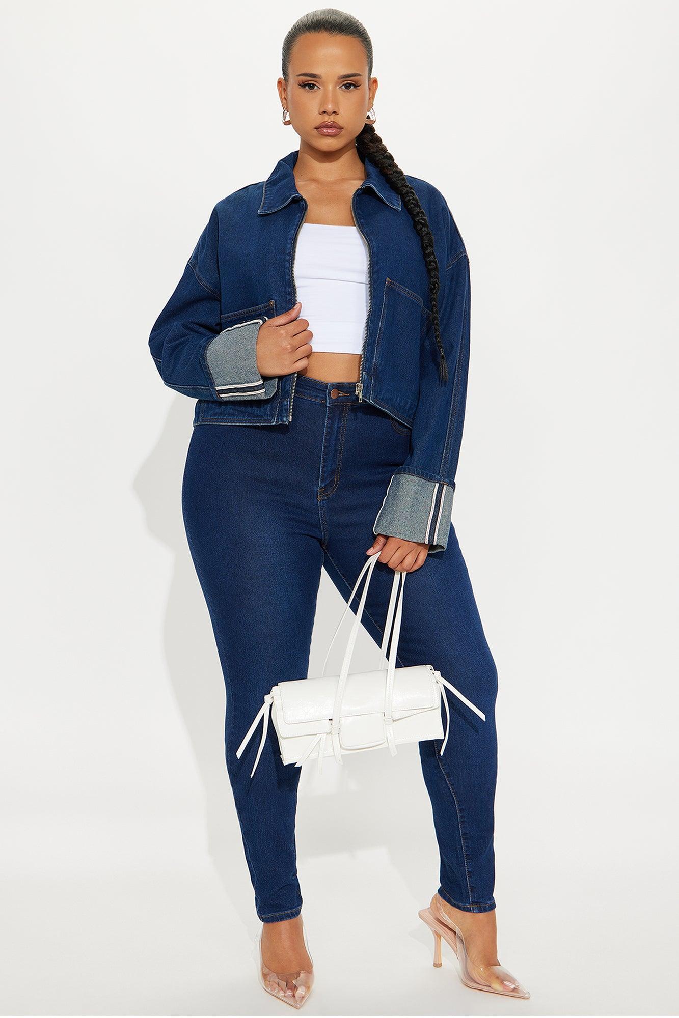 Adrian Cuffed Denim Jacket - Rinse Blue Wash Female Product Image