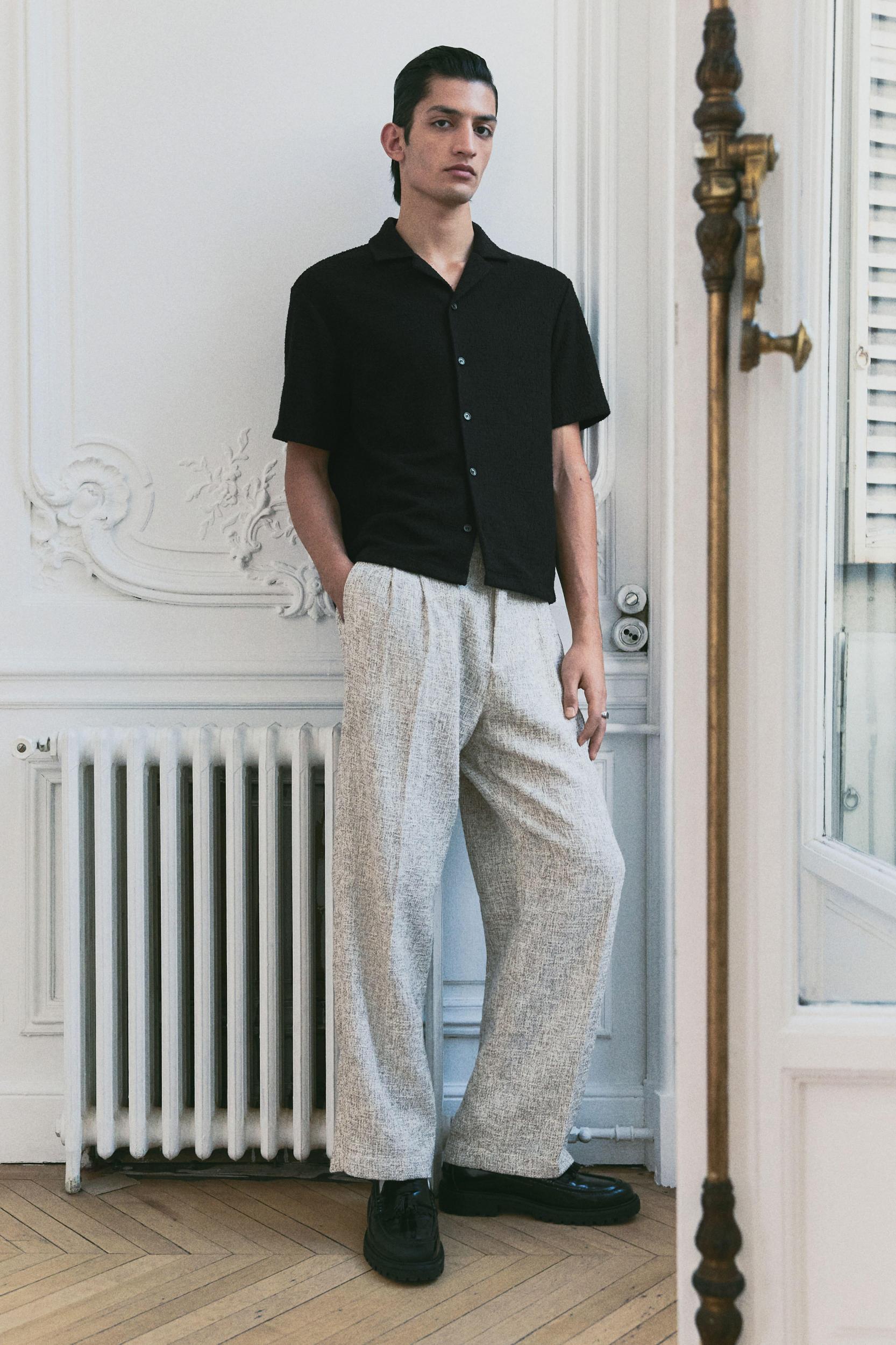 Regular-Fit Textured Resort Shirt Product Image