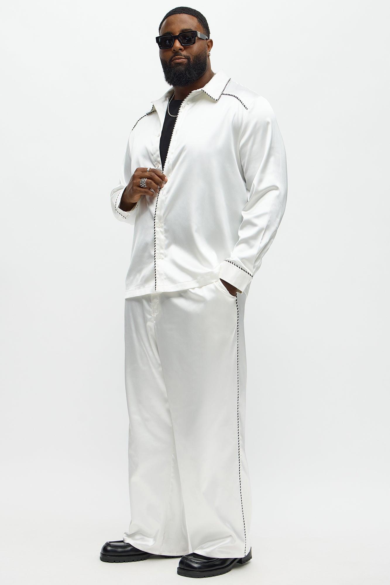 Relaxed Luxe Track Trousers - White Product Image