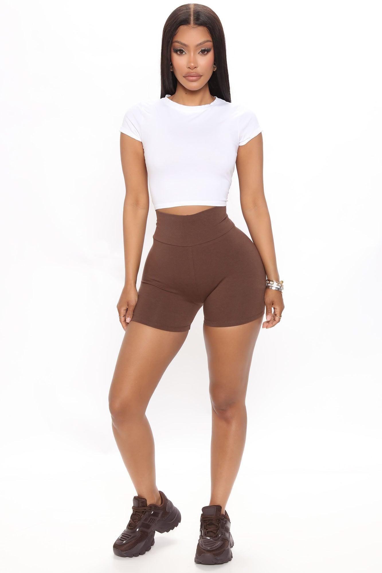 Hailey Biker Shorts - Chocolate Product Image