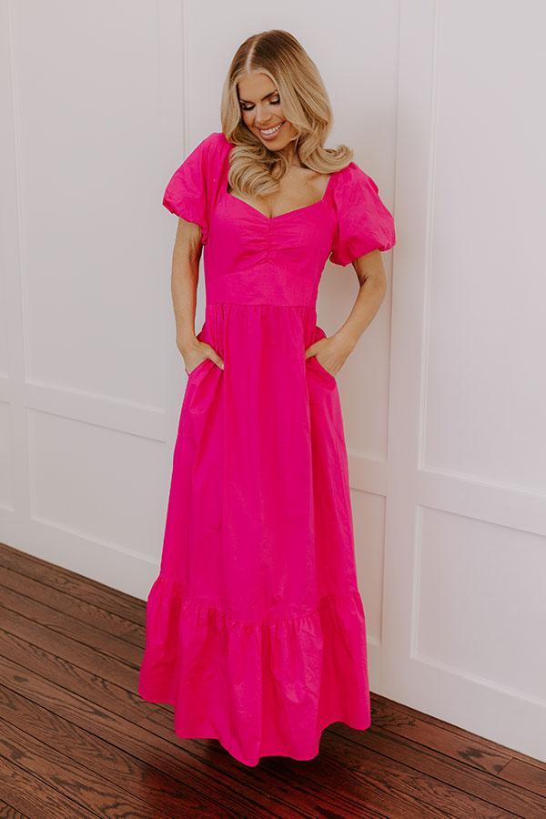 Sweet Serendipity Maxi Dress in Hot Pink Product Image