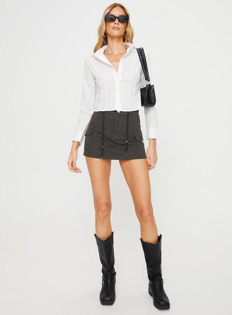 Torres Cargo Mini Skirt Charcoal Product Image