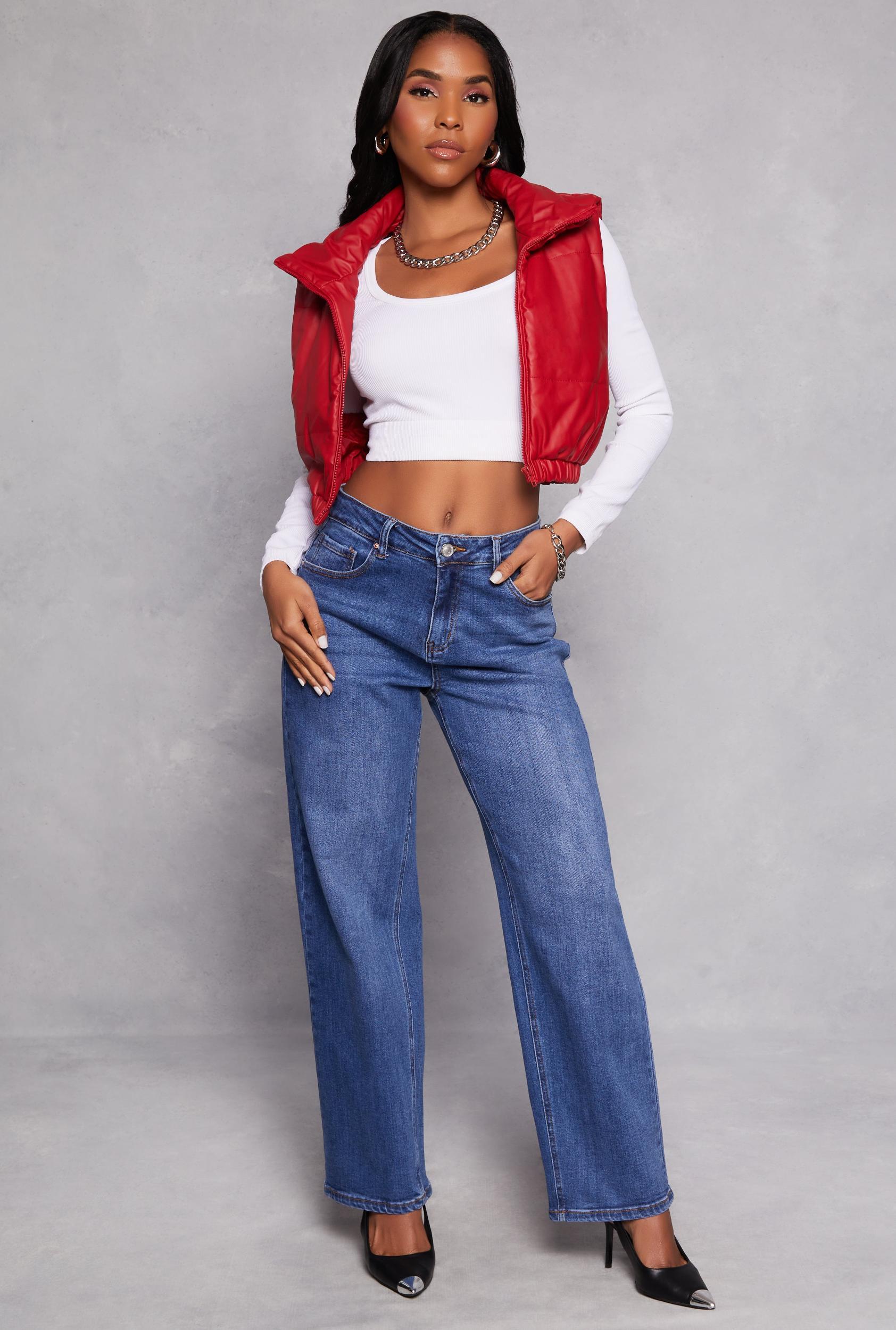 Womens WAX Basic Straight Leg Jeans Product Image