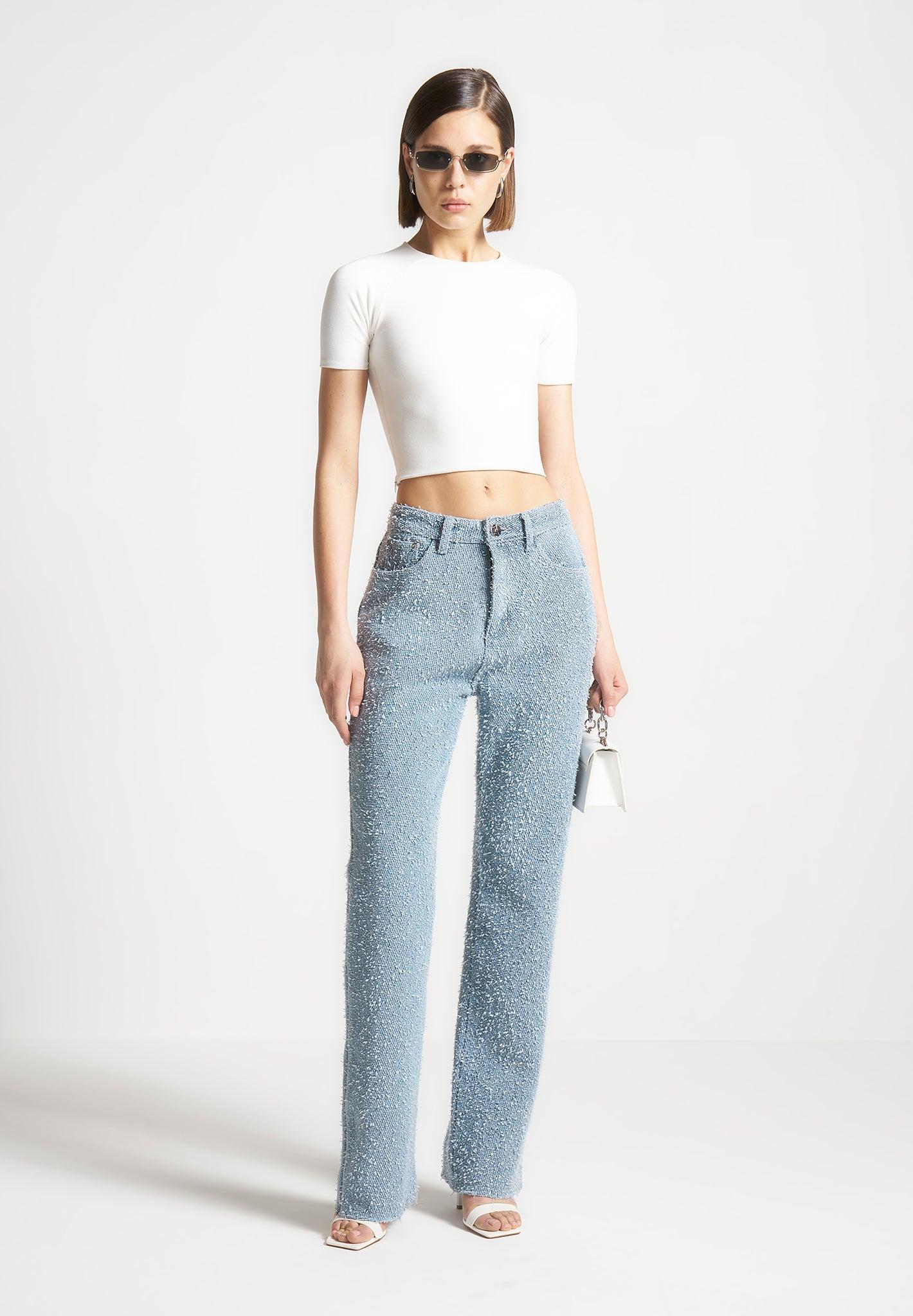 Sara - Boucle Denim Boyfriend Jeans - Light Blue Female Product Image