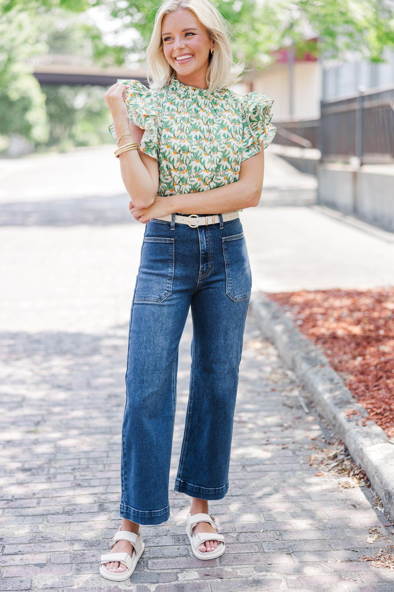All Heart Green Floral Blouse Female Product Image