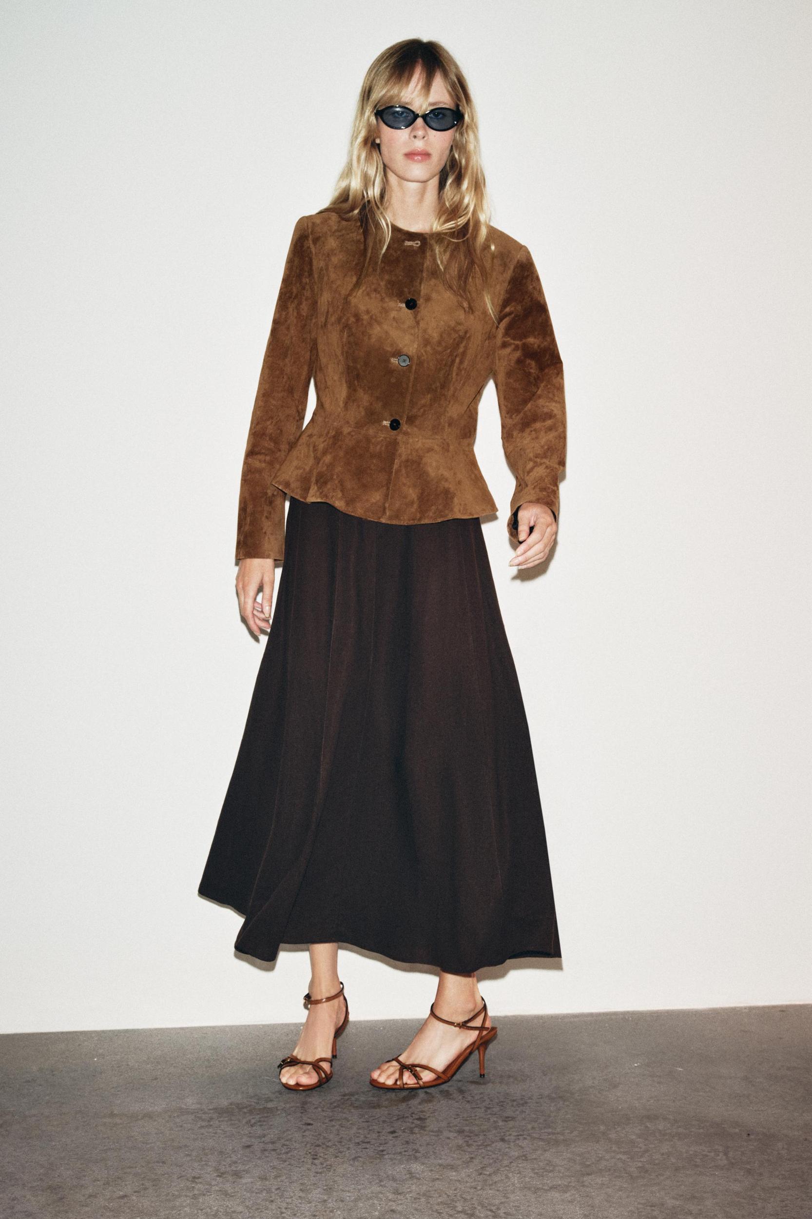 LINEN MIDI SKIRT Product Image