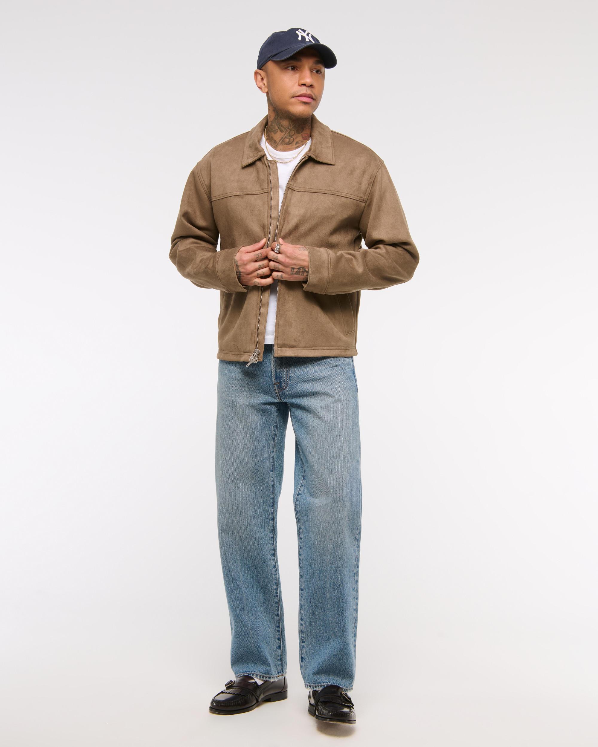 Lightweight Cropped Vegan Suede Easy Zip Jacket Product Image