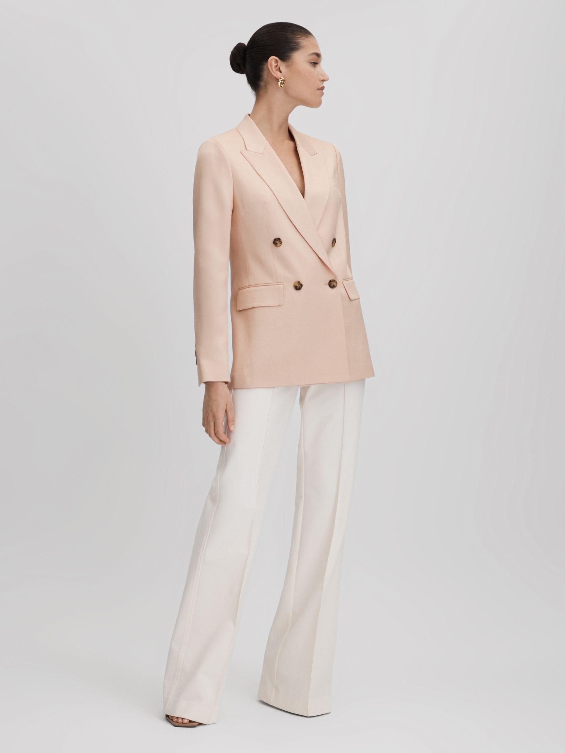 Double Breasted Satin Blazer in Pink Product Image