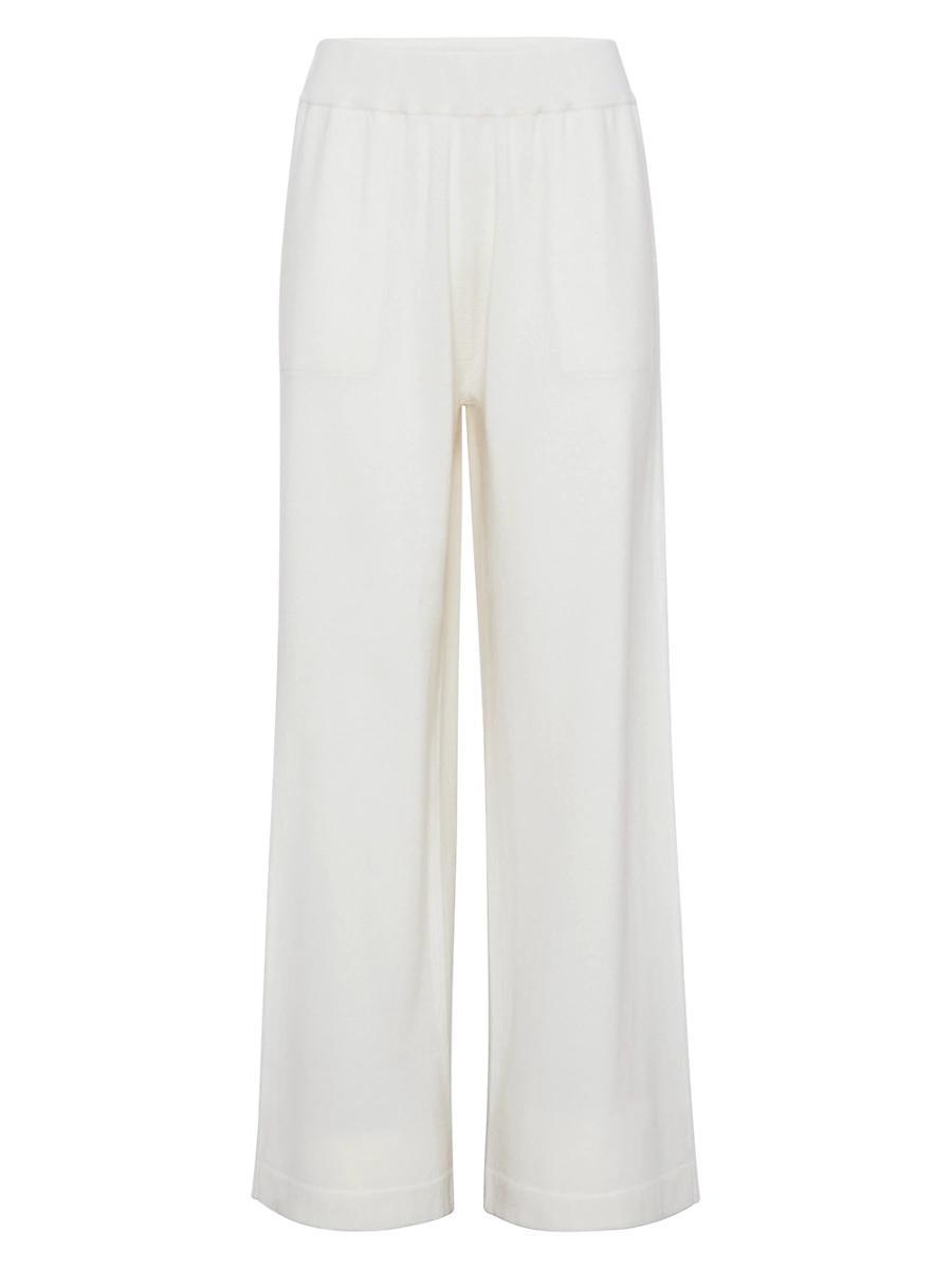 Womens Cashmere Knit Track Trousers with Shiny Tab Product Image