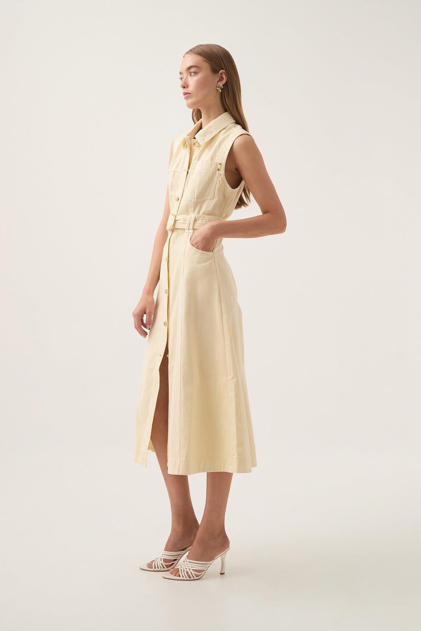 Ray Denim Midi Dress Product Image