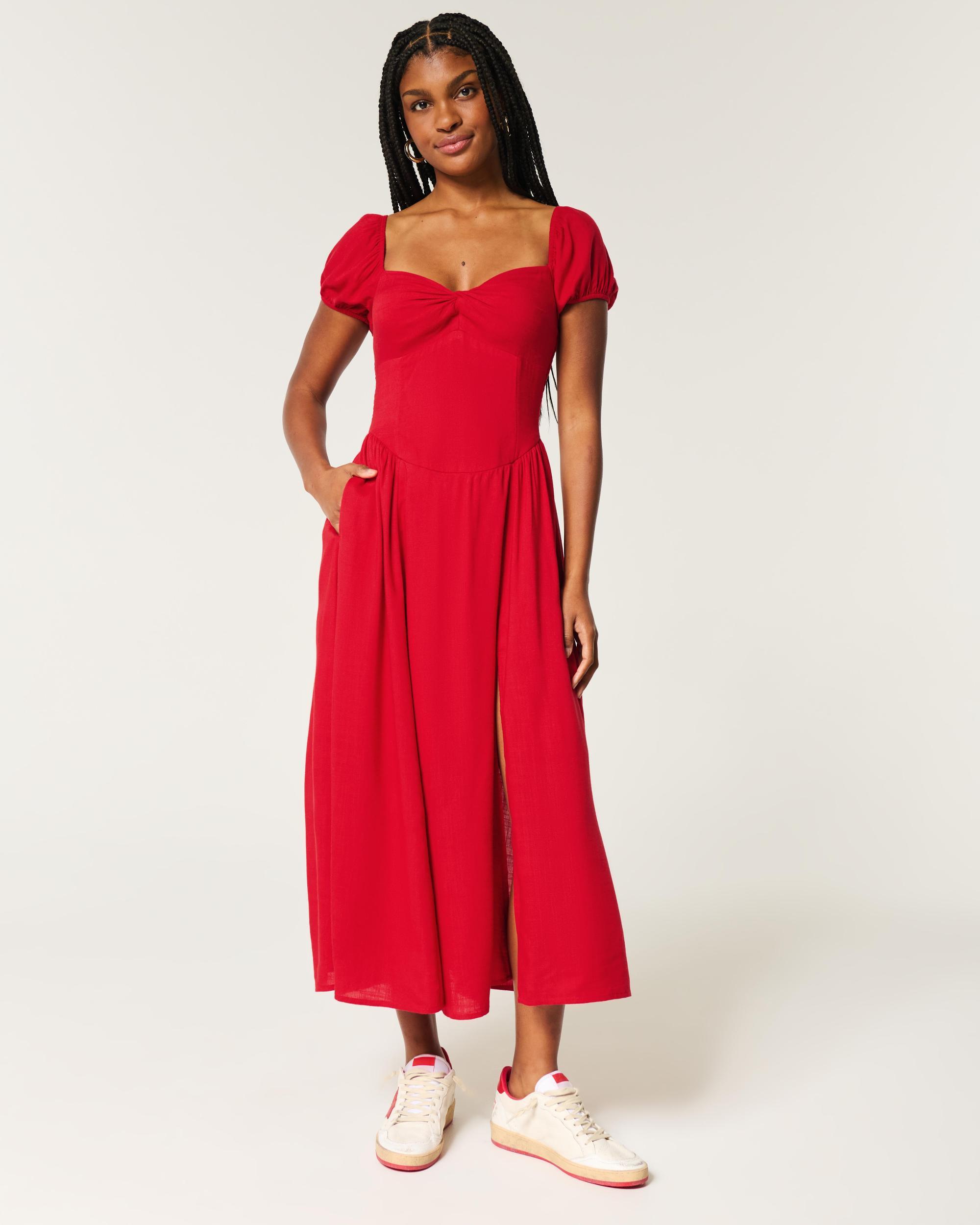 Cinch Bust Drop-Waist Maxi Dress Product Image