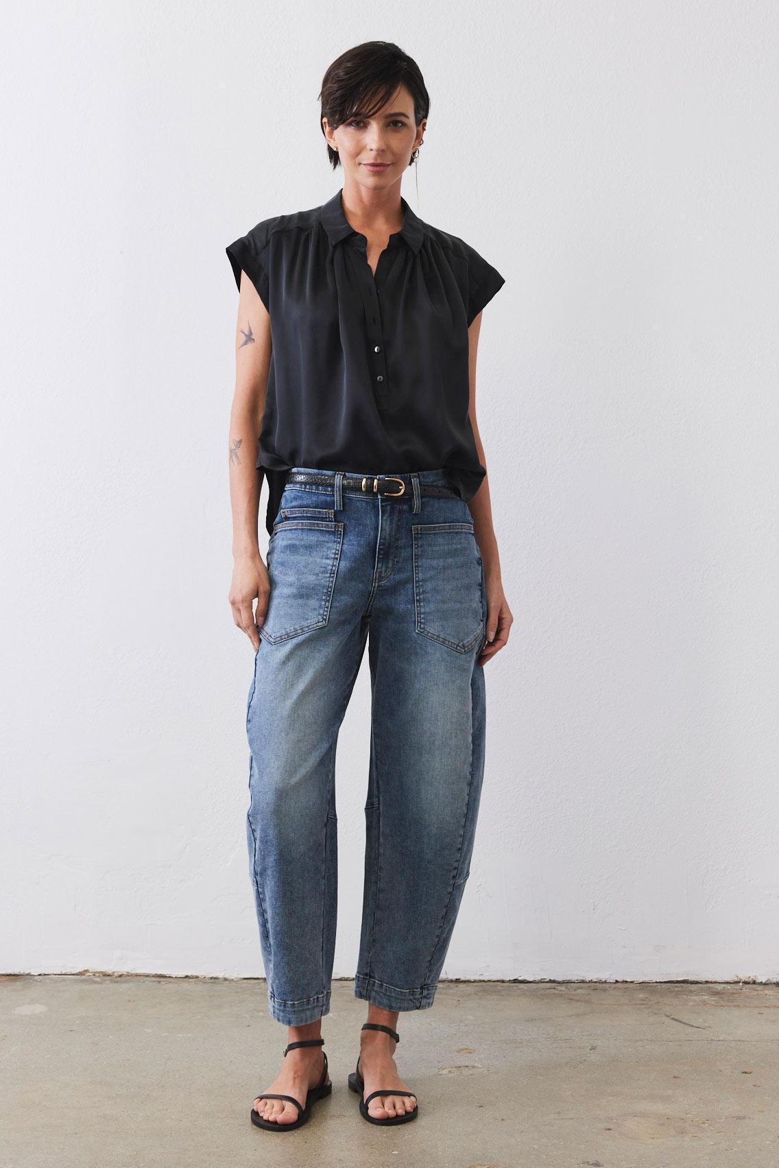 The Nonchalant Oversized Silk Blouse Product Image