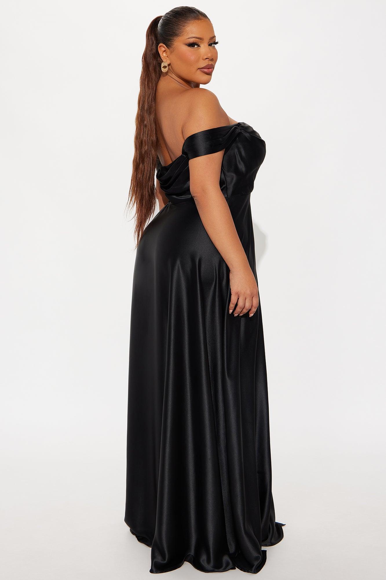 Rosalee Satin Gown - Black Product Image