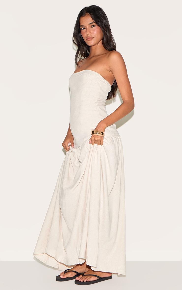 Cream Bandeau Long Line Maxi Dress Product Image