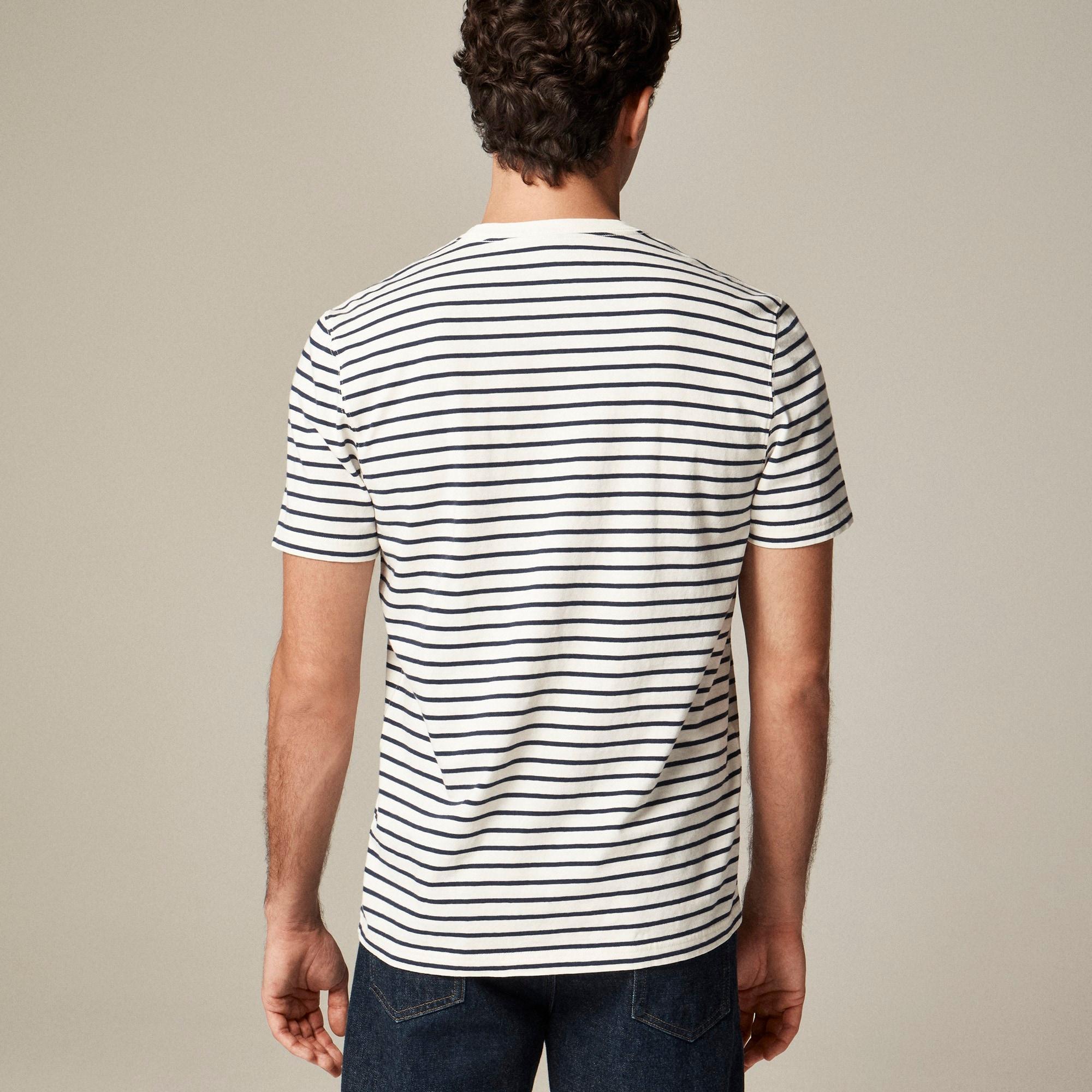 Vintage-wash cotton T-shirt in stripe Product Image