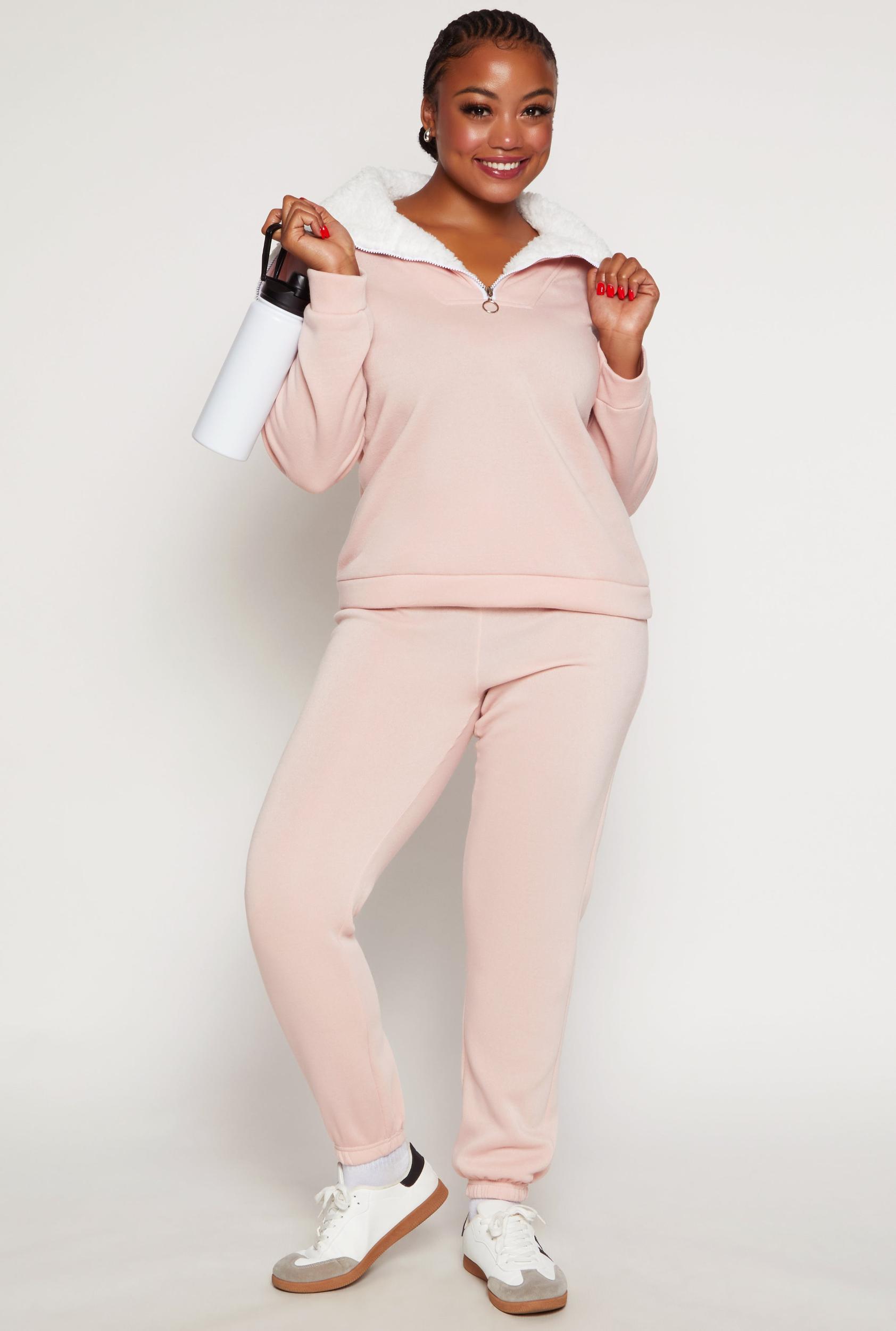 Womens Plus Size Fleece Lined Drawstring Sweatpants Product Image