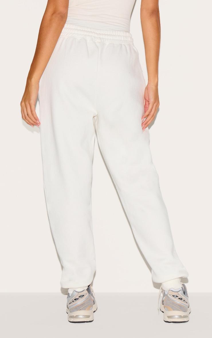 PRETTYLITTLETHING Off White High Waisted Washed Cuffed Sweatpants Product Image