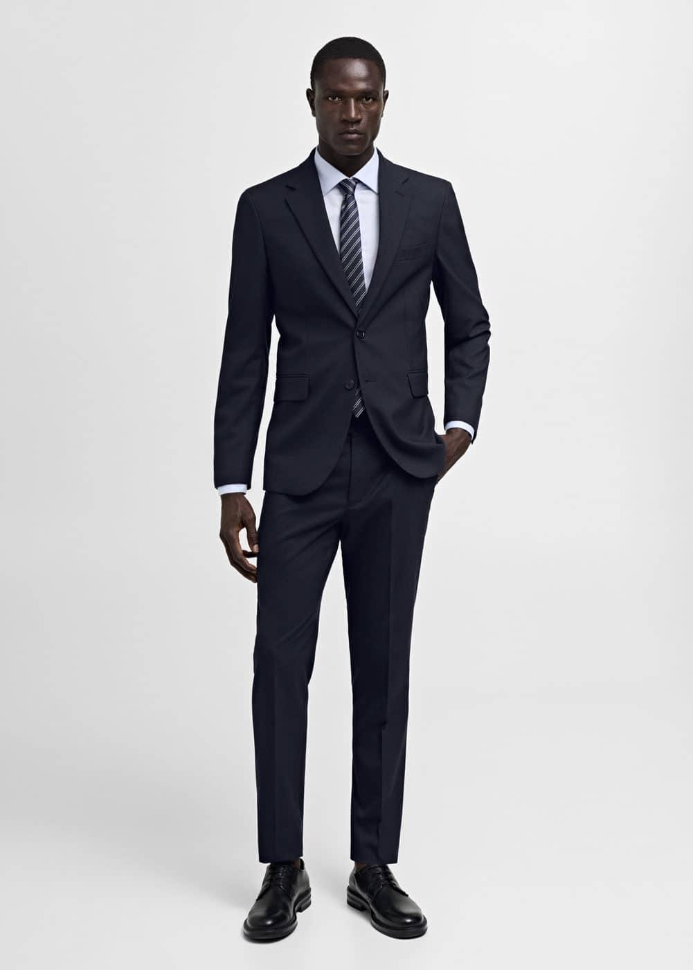 Stretch-fabric slim-fit suit blazer - Men | MANGO USA Product Image