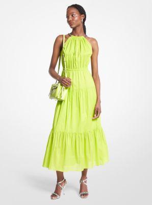 Chain Halter Cotton Lawn Midi Dress Product Image
