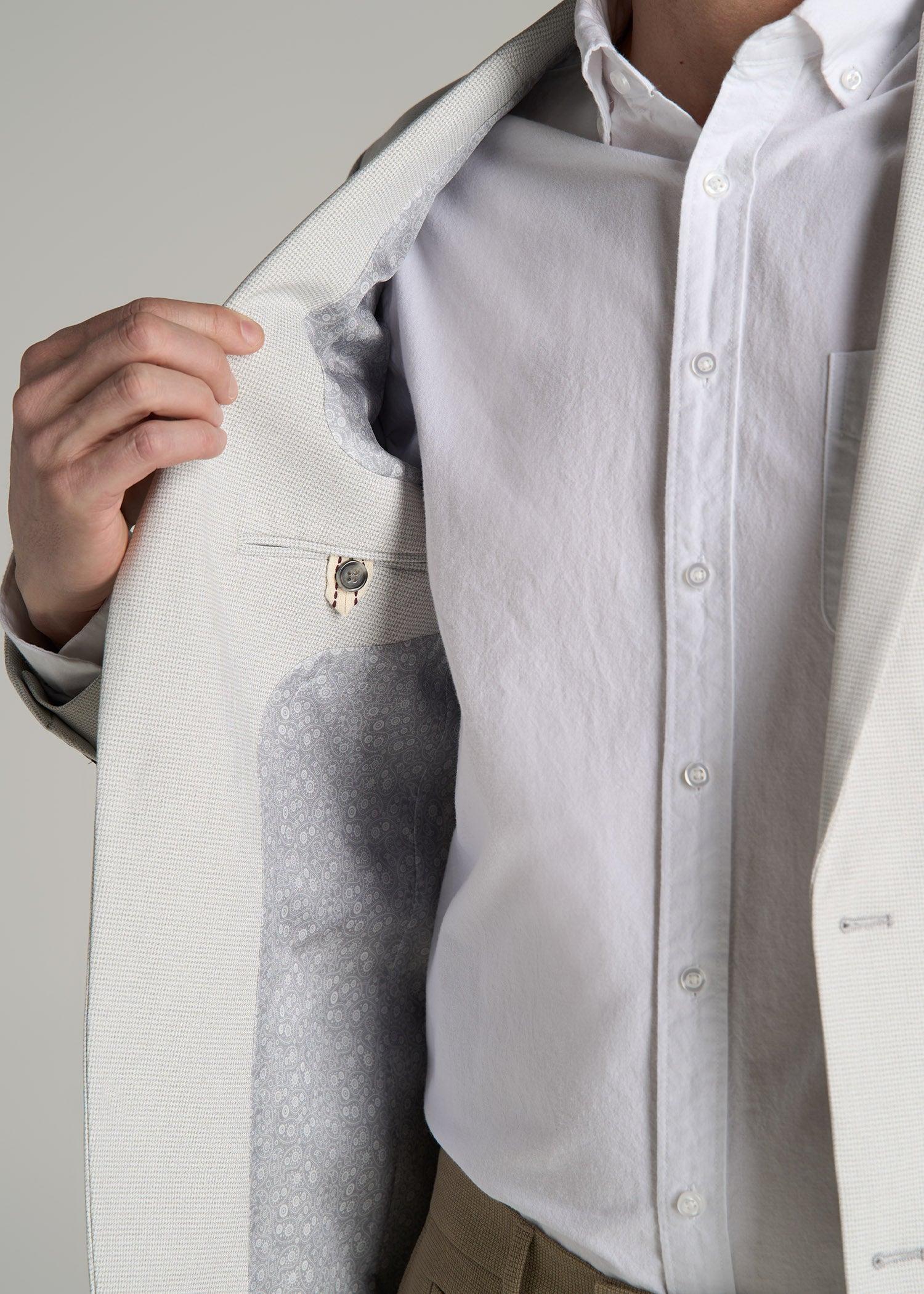 Men's Tall Core Blazer in Light Grey Houndstooth Product Image
