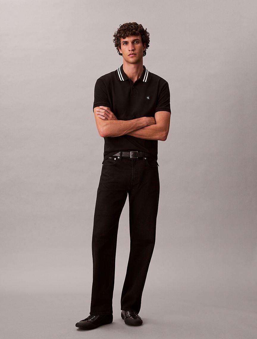 Monogram Logo Pique Tipped Classic Polo Shirt Product Image