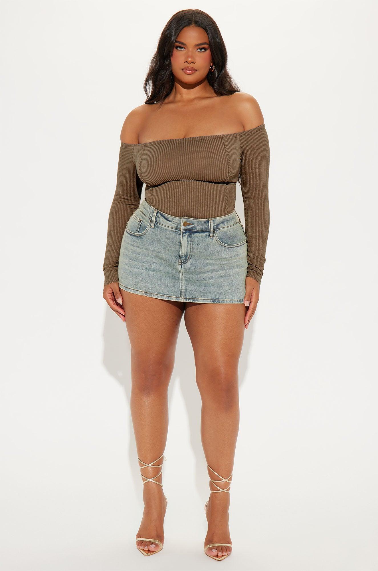 Monnet Ribbed Bodysuit - Chocolate Product Image