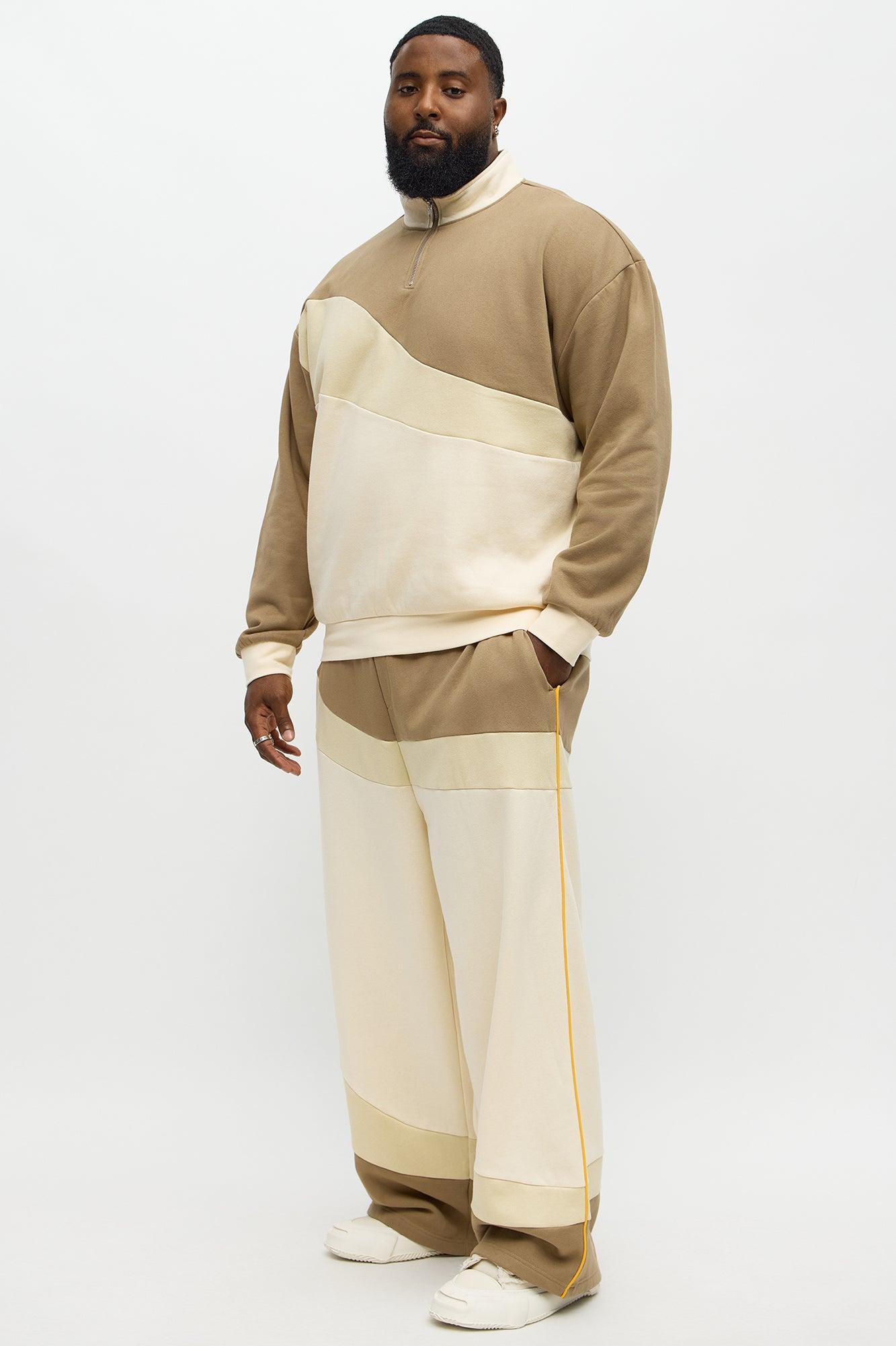 Been A Player Colorblock Sweatpant - Tan/Multi Product Image