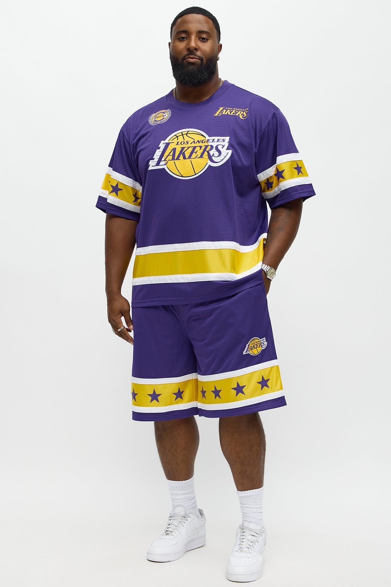 Lakers Believe The Hype Boxy Short Sleeve Top - Purple Product Image