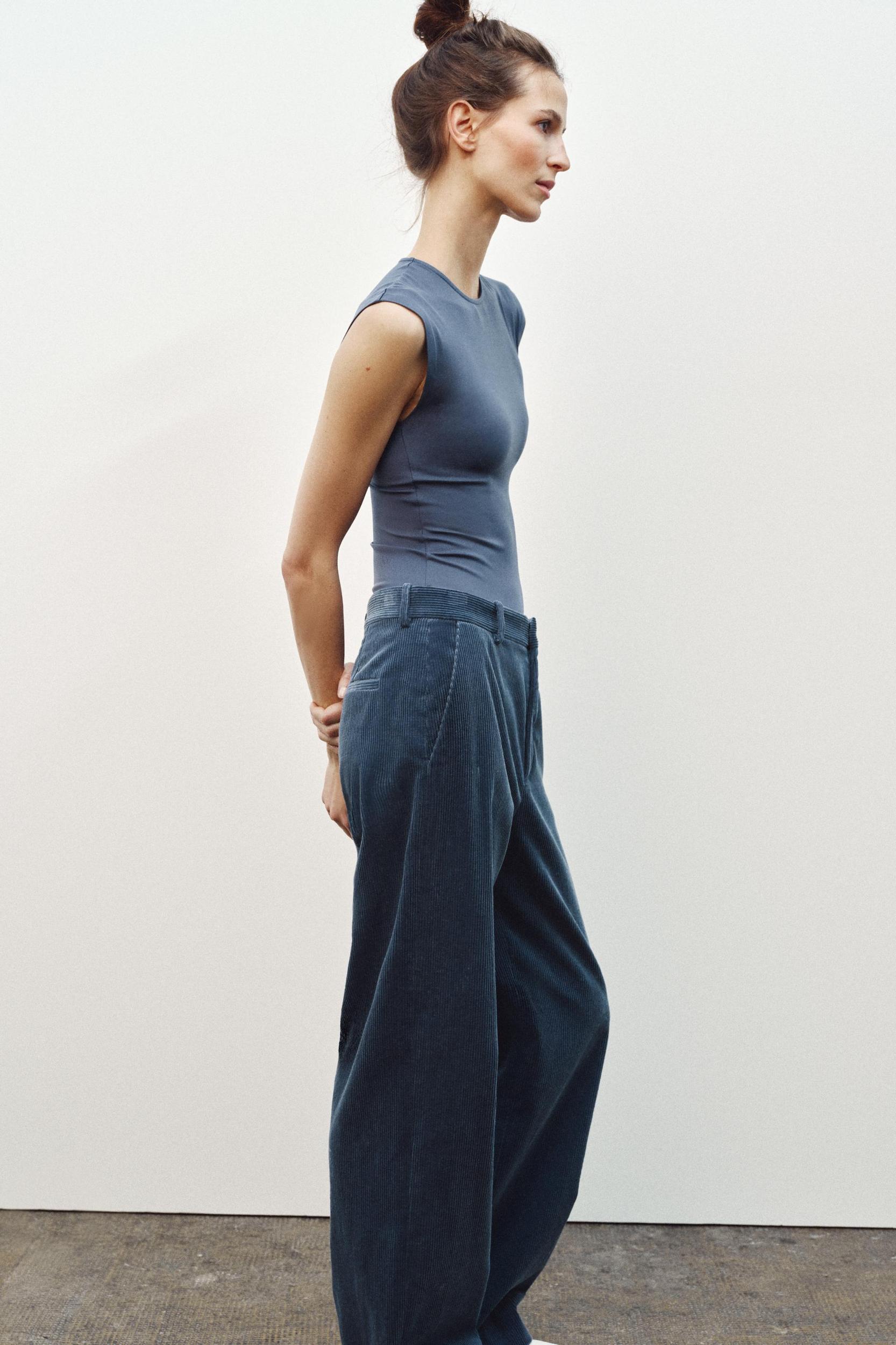 STRAIGHT LEG CORDUROY PANTS ZW COLLECTION Product Image