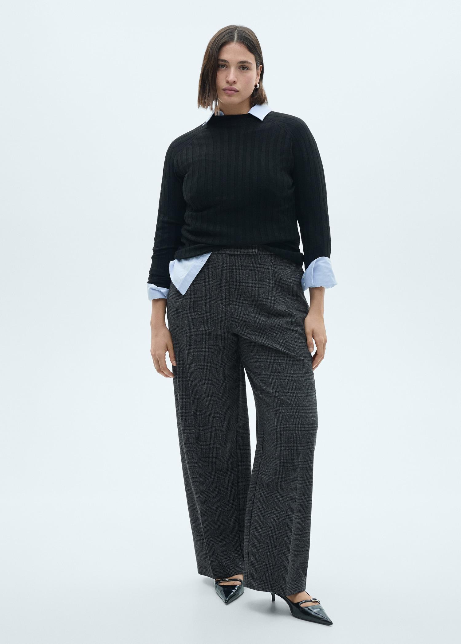 Tweed straight trousers - Women | MANGO USA Product Image