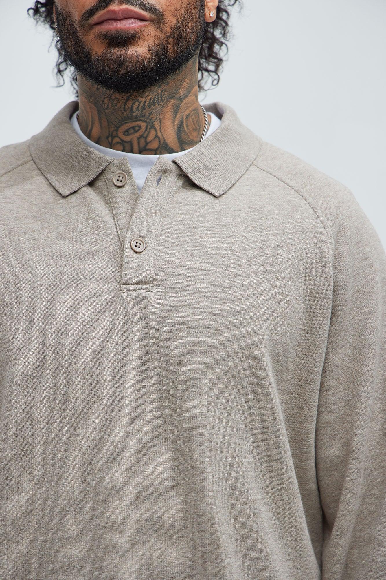 Tyson Late Night Raglan Long Sleeve Polo - Brown Product Image