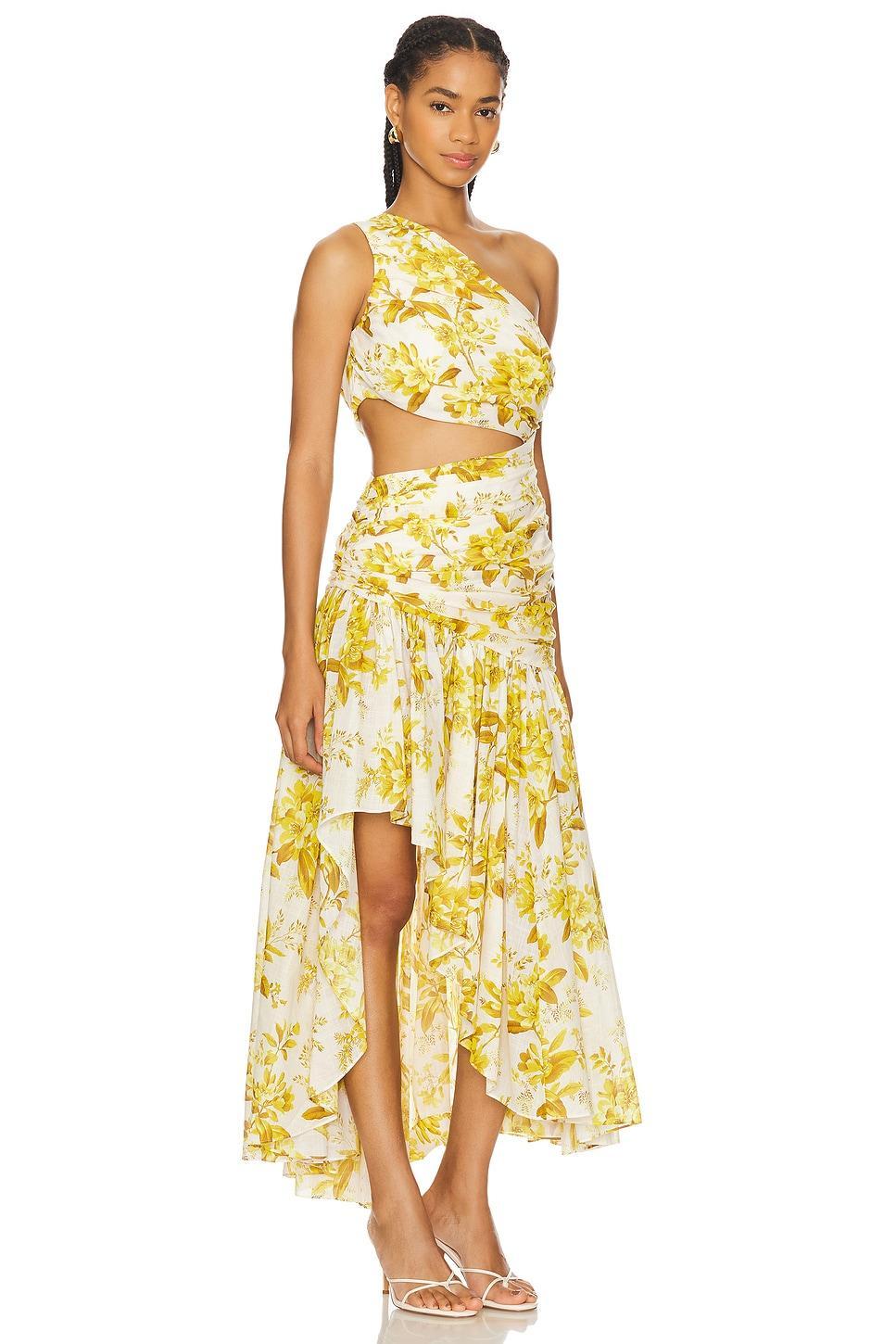 Golden Asymmetric Dress Zimmermann Product Image