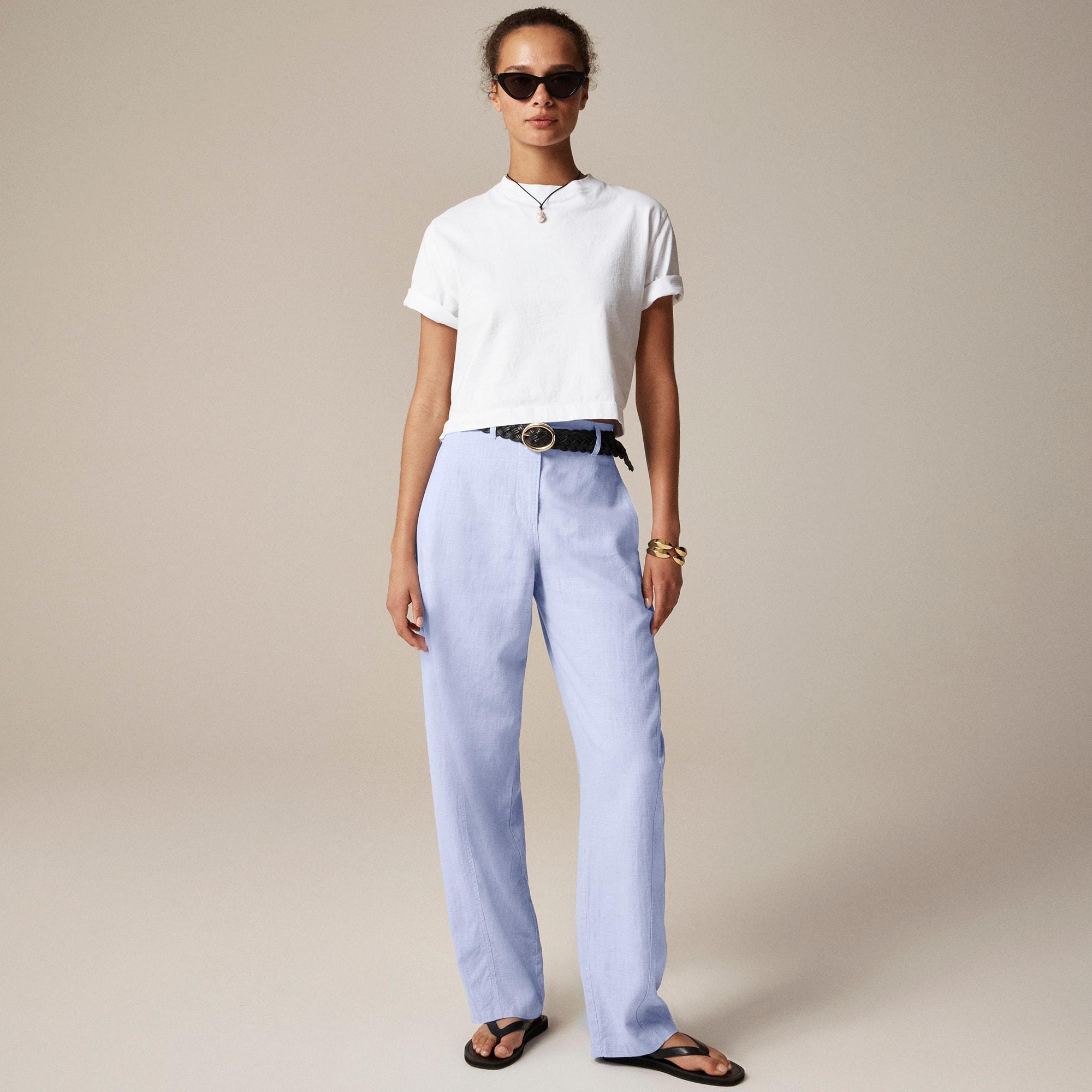 Relaxed barrel-leg pant in linen blend Product Image
