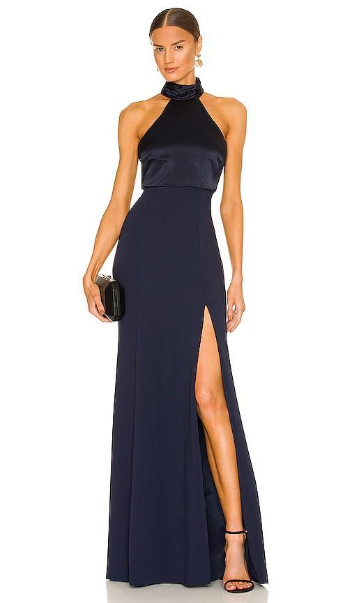 Womens Alexandra Turtleneck Halter Gown Product Image