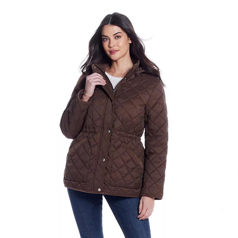 Women's Weathercast Corduroy Trimmed Quilted Anorak Jacket, Size: XL, Blue Product Image