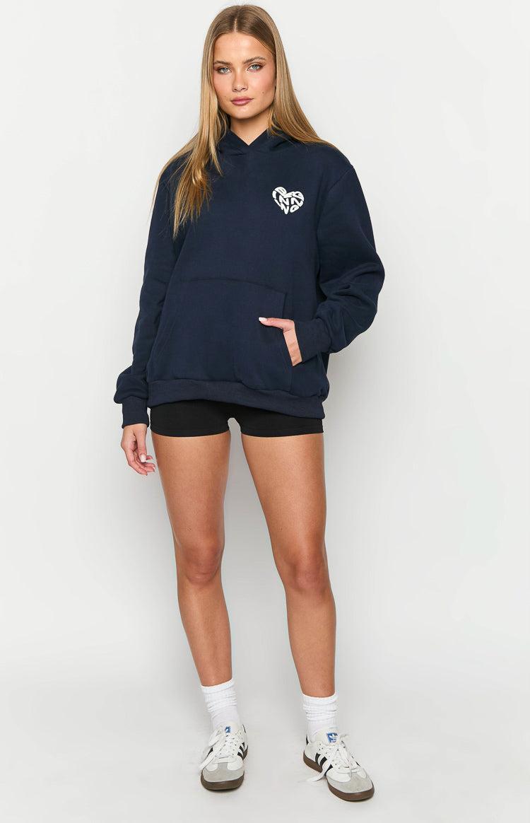 Beginning Navy Lovey Bubble Hoodie Product Image