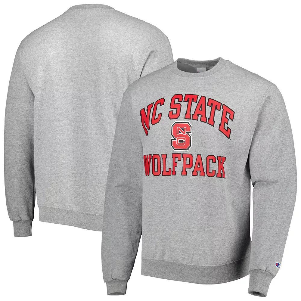 Men's Champion Heather Gray NC State Wolfpack High Motor Pullover Sweatshirt, Size: Large, Nst Grey Product Image