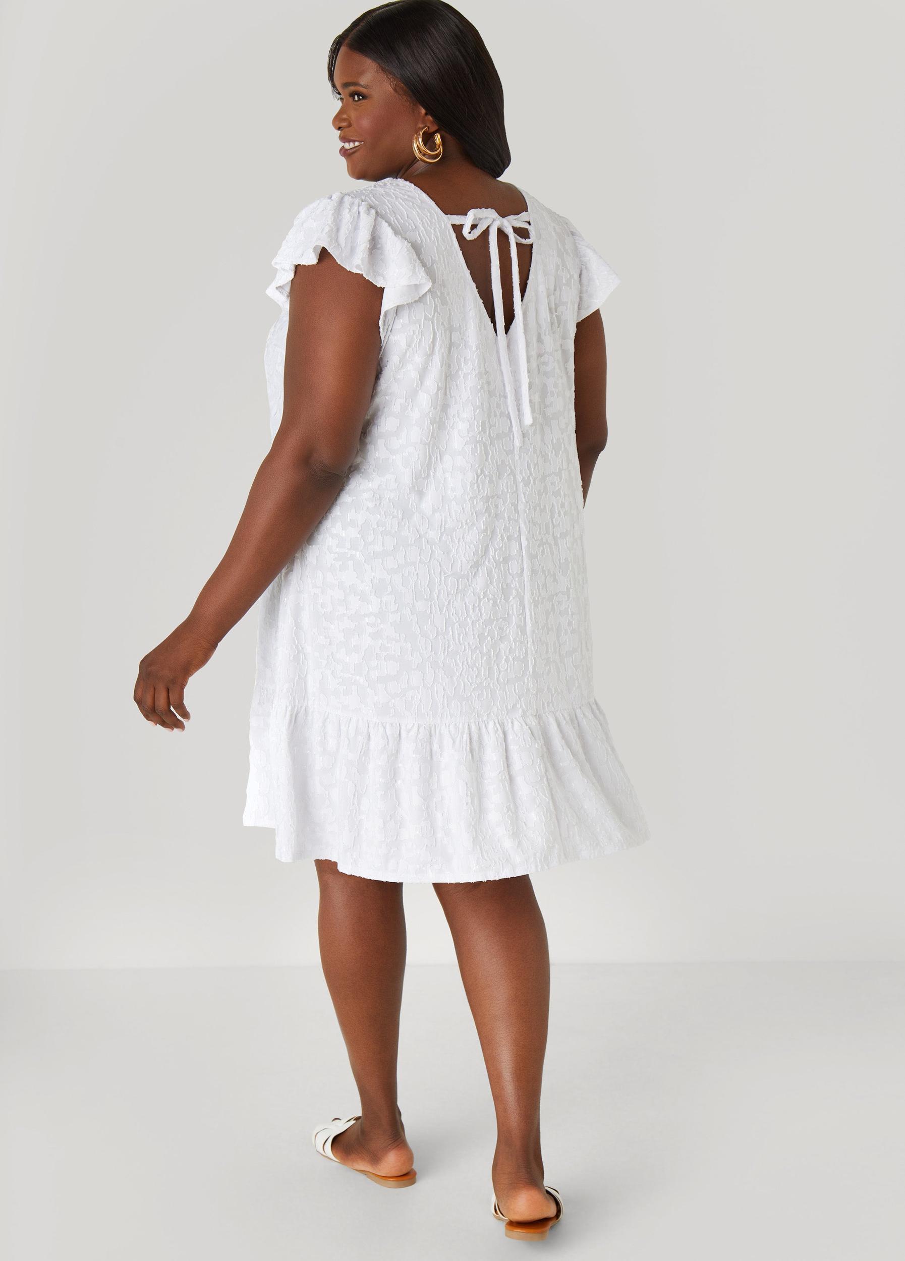 Flounced Burnout Dress Product Image