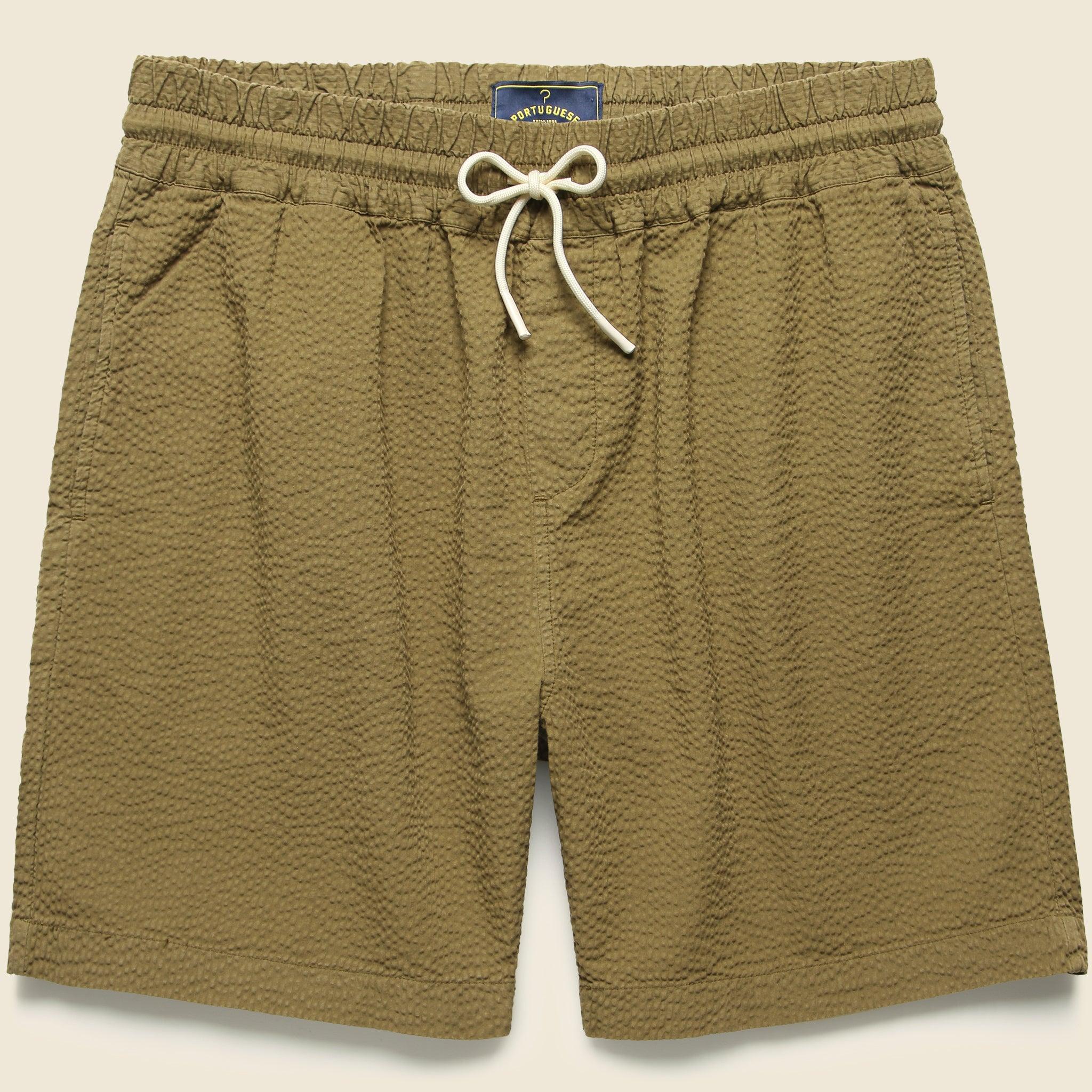 6" Seersucker Shorts - Olive Product Image