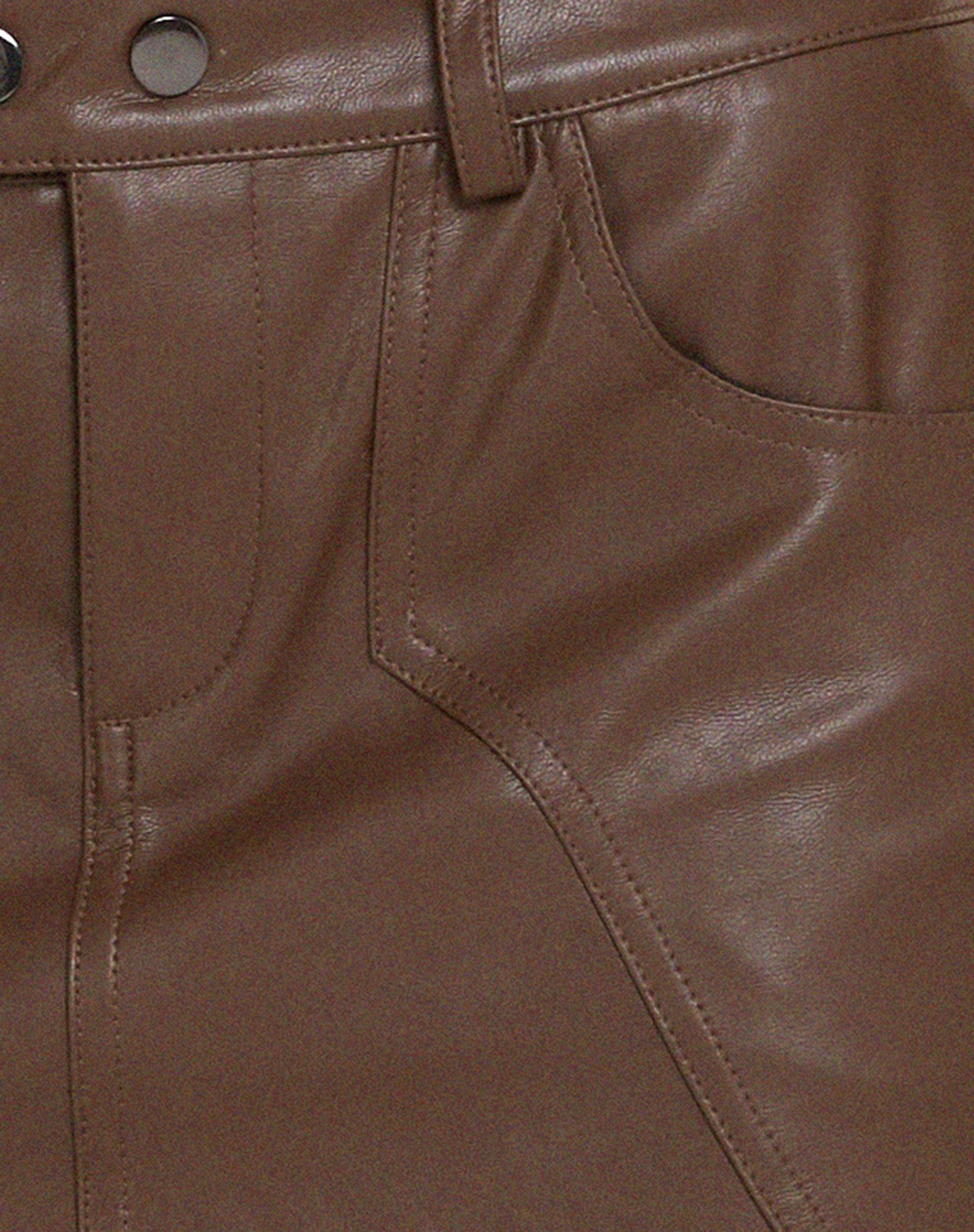 Disya Mini Skirt in PU Brown Product Image