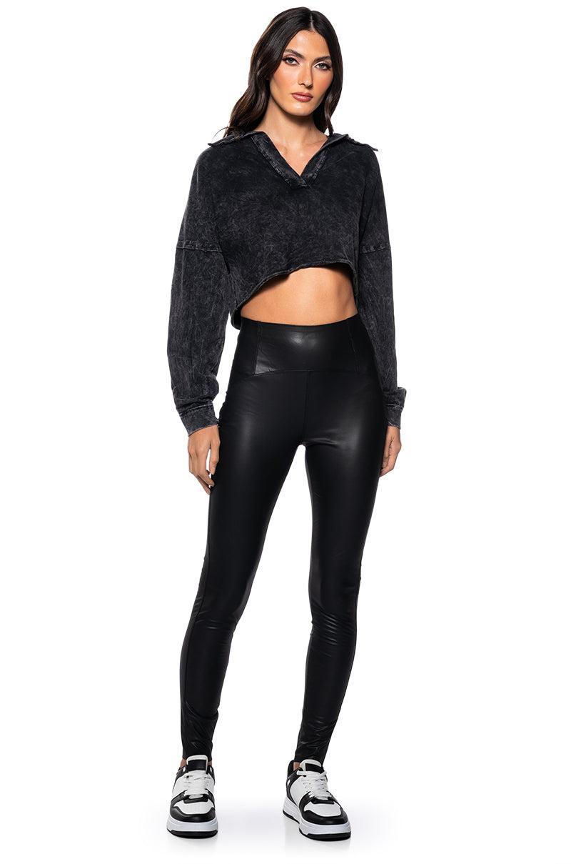 RIO HIGH RISE LEGGING WITH 4 WAY STRETCH IN BLACK Product Image