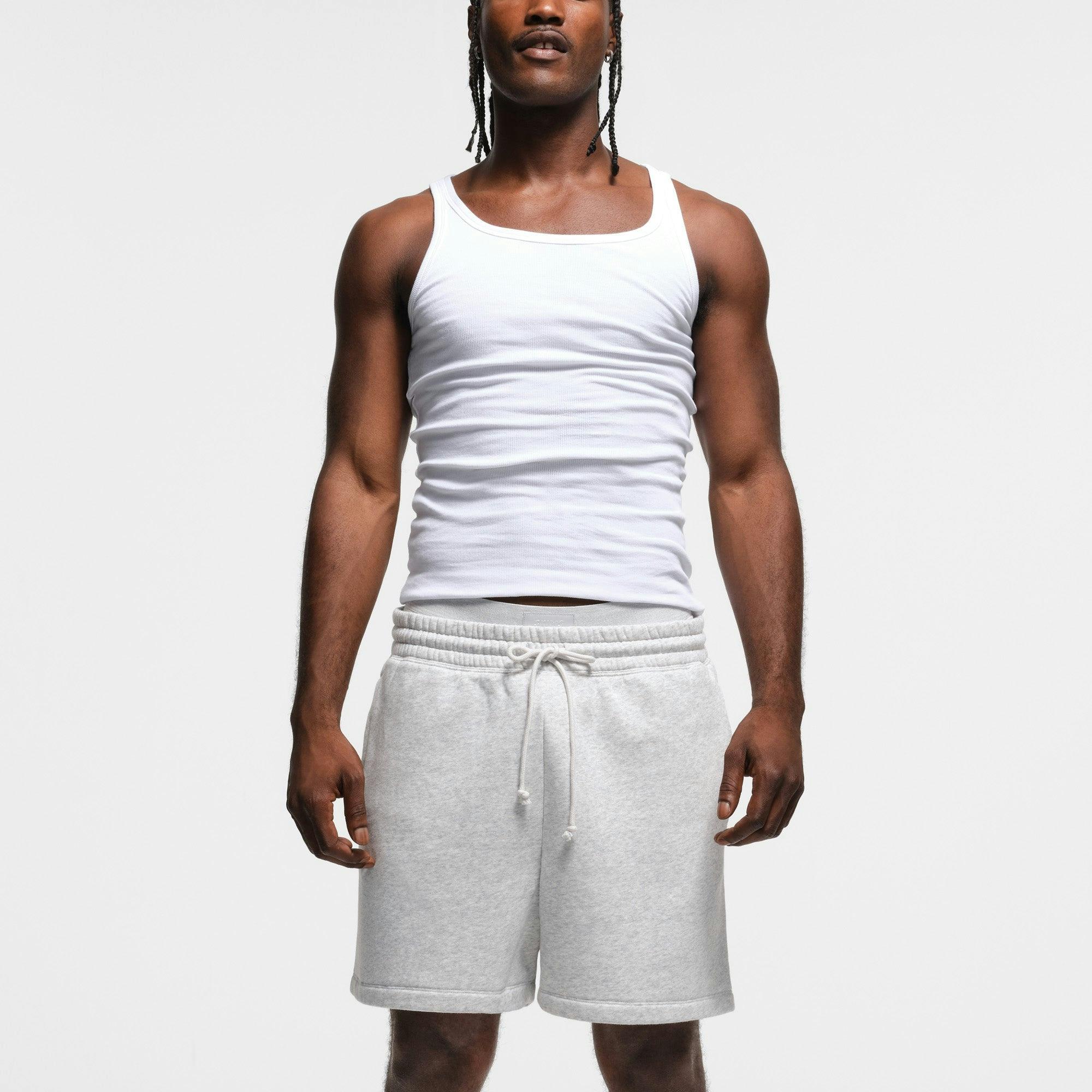 FLEECE LOUNGE MENS RELAXED SHORT | LIGHT HEATHER GREY Product Image